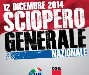 Manifestazione a Cagliari  Sciopero generale CGIL UIL 12 dicembre 2014